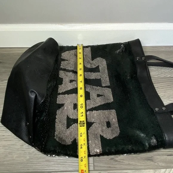 Disney Parks Star Wars Large Tote Bag 2 Sided Purse Flip Sequin w/ 4 Logo Design - Picture 14 of 16